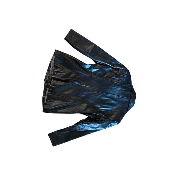 VTG 90s Y2K Wilsons Maxima Moto Boho Classic Black Leather Jacket Size M - Picture 7 of 7